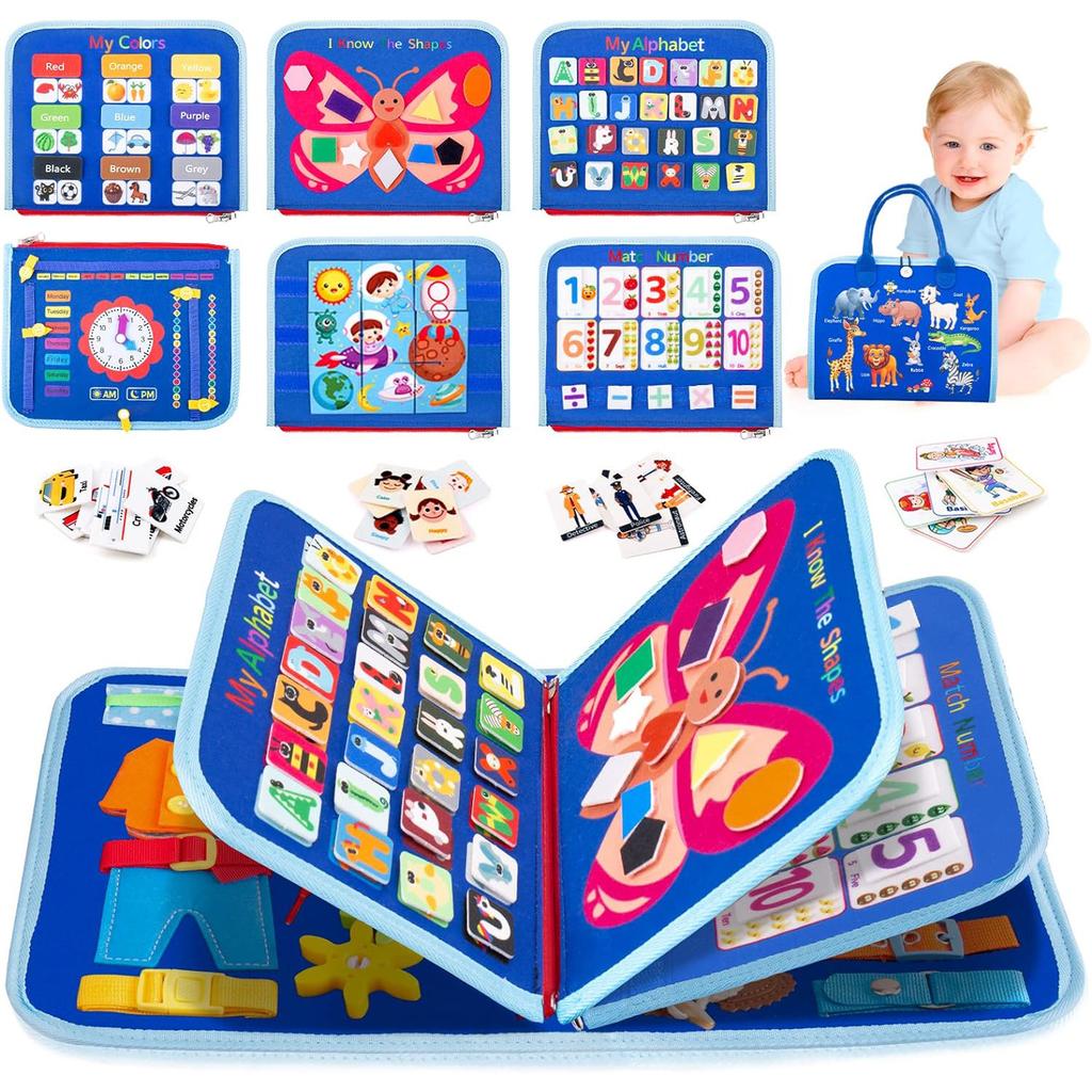 Busy Board Montessori Toys Preschool Educational Learning Activities Sensory Board Fine Motor Skills Toys Travel Kids Busy Book