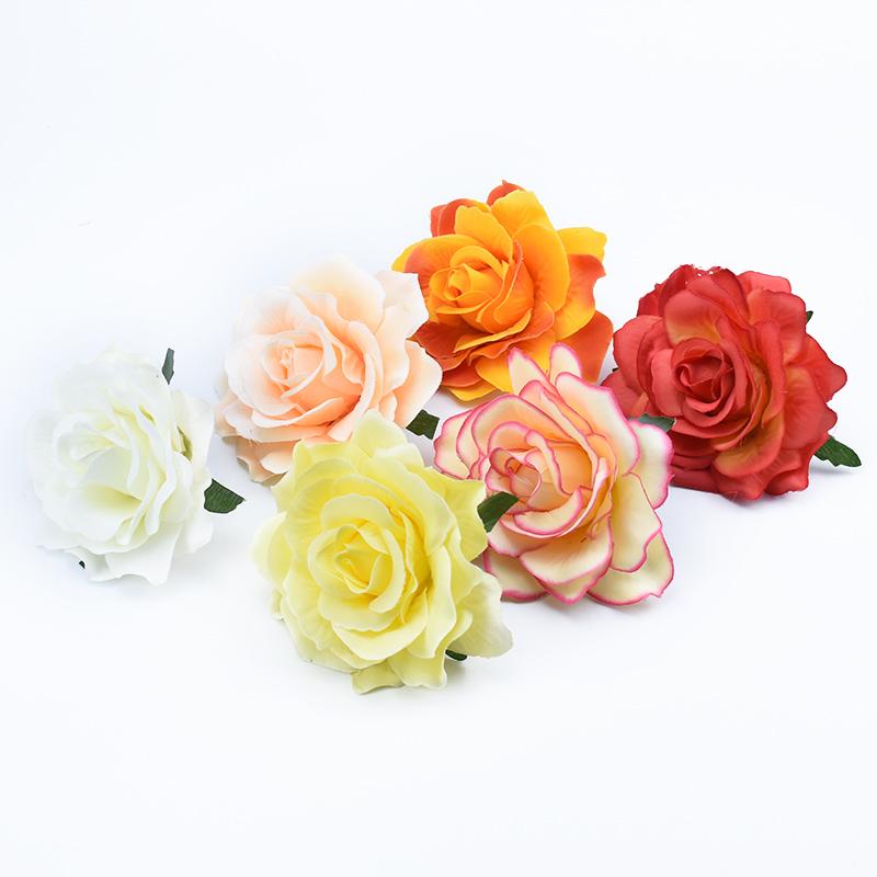 100pcs Artificial Flower Silk Rose Head Wedding bridal bouquet Brooch Wreaths Christmas Home garden Diy Gift Decoration Hot sale