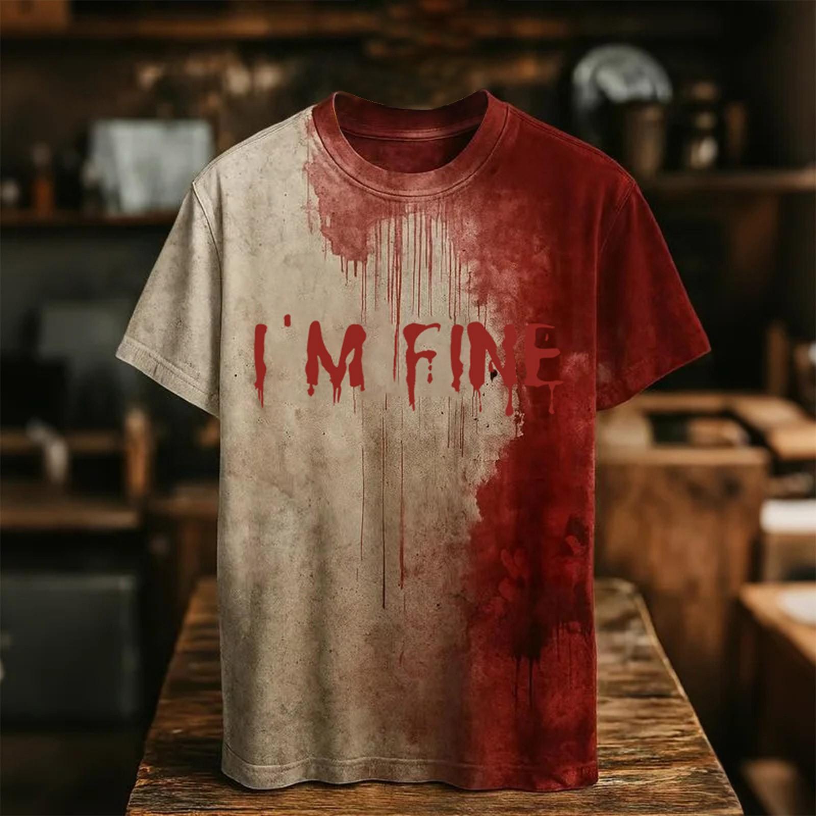 

Женская модная и повседневная футболка с круглым вырезом и короткими рукавами с принтом букв на Хэллоуин XL бежевый