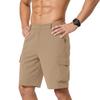 Men's Cargo Shorts Relaxed Fit with Multiple Pockets Button Closure Elastic Waistband Outdoor Apparel