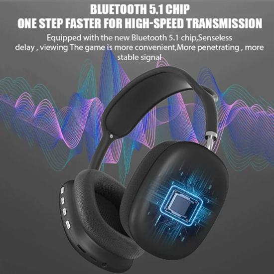 P9 Pro Max Huvudmonterade Bluetooth-hörlurar Brusreducerande Trådlösa Stereo Ljud Hörlurar Sport Spel Bluetooth-hörlurar