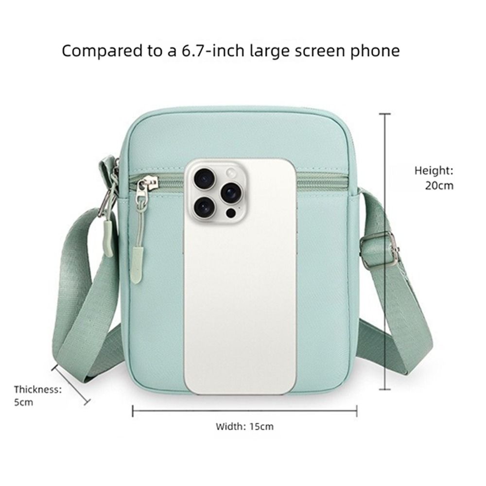 Casual Oxford Cloth Shoulder Bag Solid Color Adjustable Mobile Phone Bag Multiple Compartments Mini Women's Bag