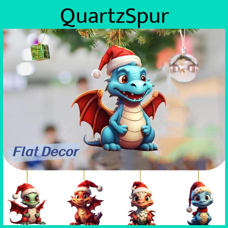 Christmas Dragon Car Hanging Decor Acrylic Material Cartoon Style 5 Color Variations Automotive Interior Accessory