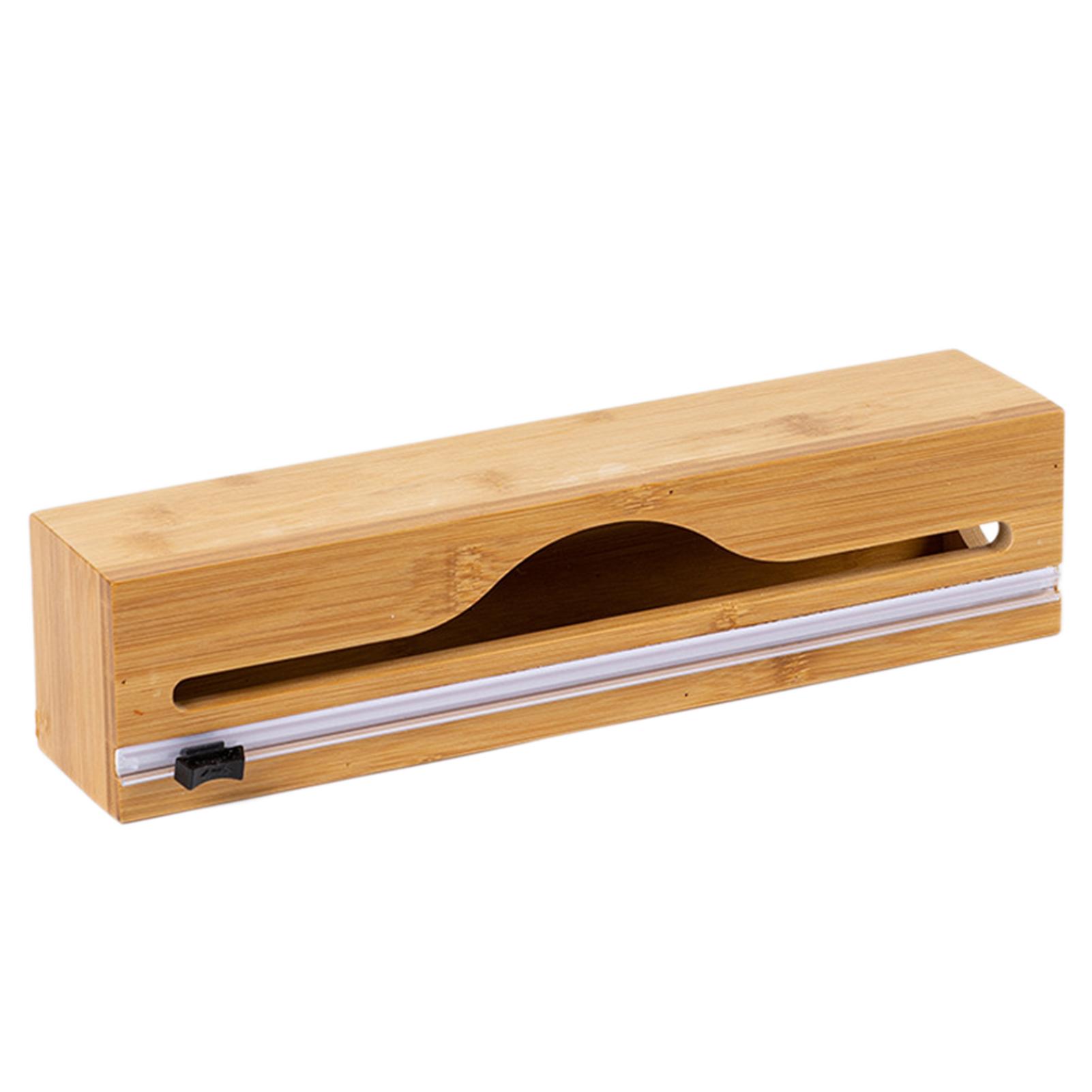 

Foil Dispenser With Cutter,Wall Mounted Bamboo-Foil Cling Film Cutter,Kitchen Wrap Dispenser,Kitchen Organization