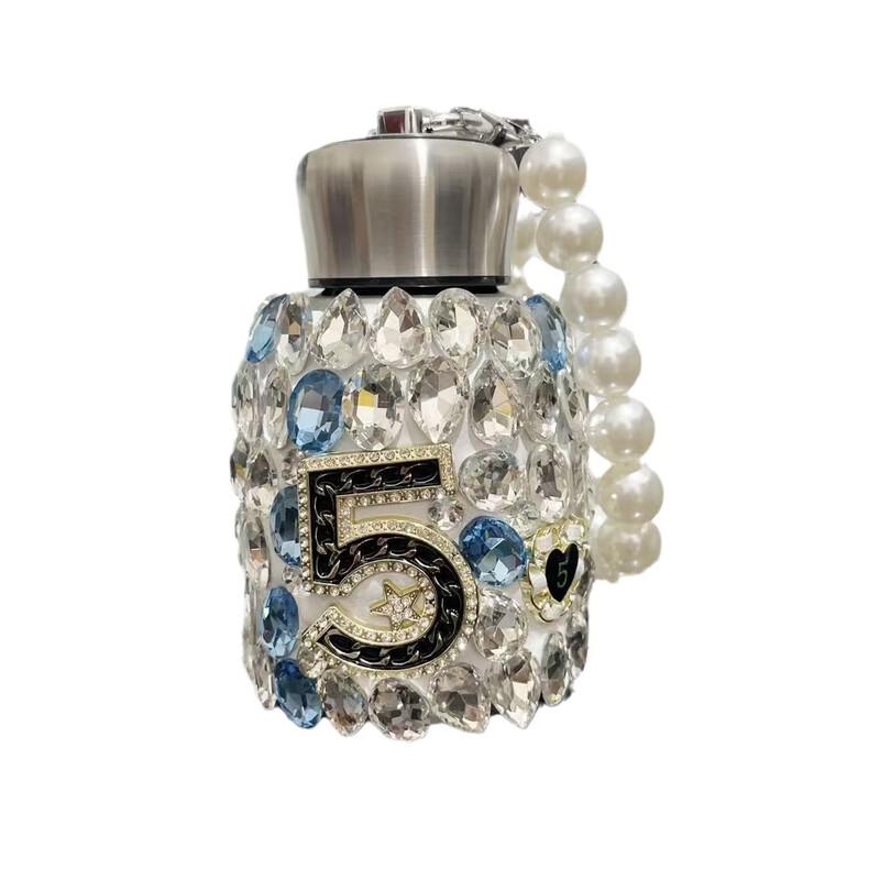 Rhinestone Pearl Handle Insulated Tumbler