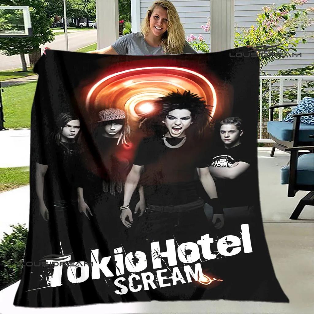 Dětská přikrývka s potiskem kapely Tokio Hotel Dětská Hřejivá přikrývka Flanel Měkká útulná deka Rozkládací pohovka Deka Cestovní deka Dárek k narozeninám