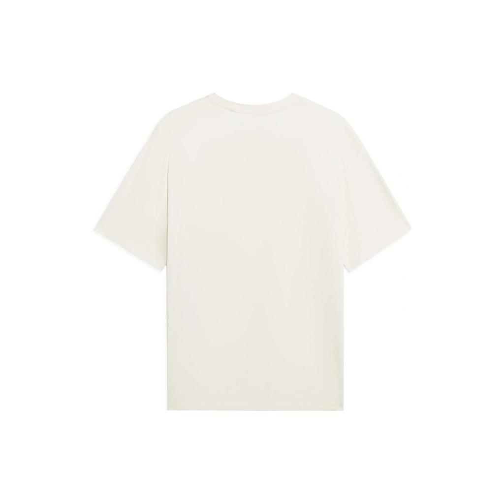 Li-Ning Motor Series Spring/Summer 2022 Trendy Music Festival Loose Letter Logo Print Culture Short Sleeve T-Shirt Unisex Tops Off-White AHSS175-1