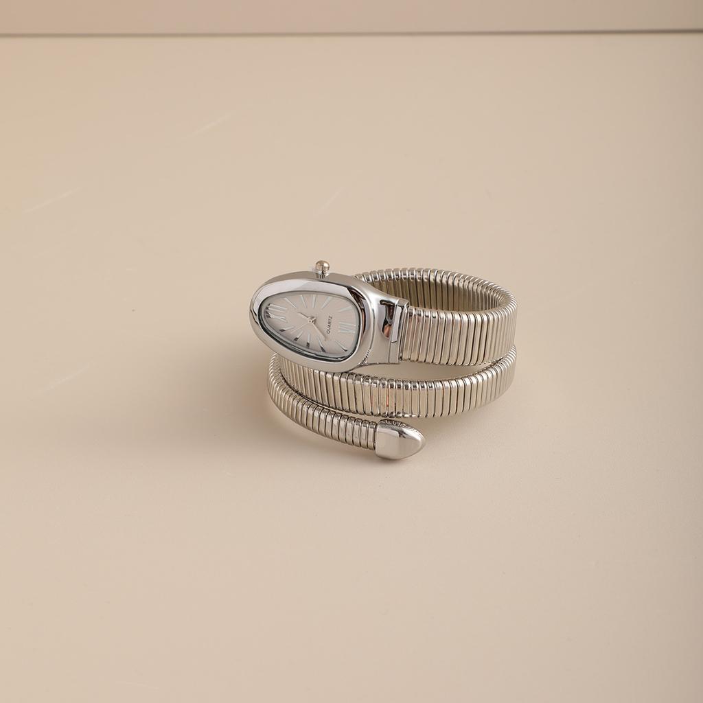 1pc - Luxury Women's Watch, Serpentine Design Strap - Retro Multi Color Dial, Alloy Strap, Quartz Movement