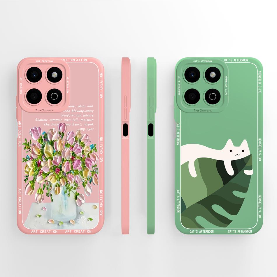 For Honor 200 Smart 5G Case Cute Panda Camera Protection Back Cover For Honor 200Smart Soft Liquid Silicone Phone Protectors