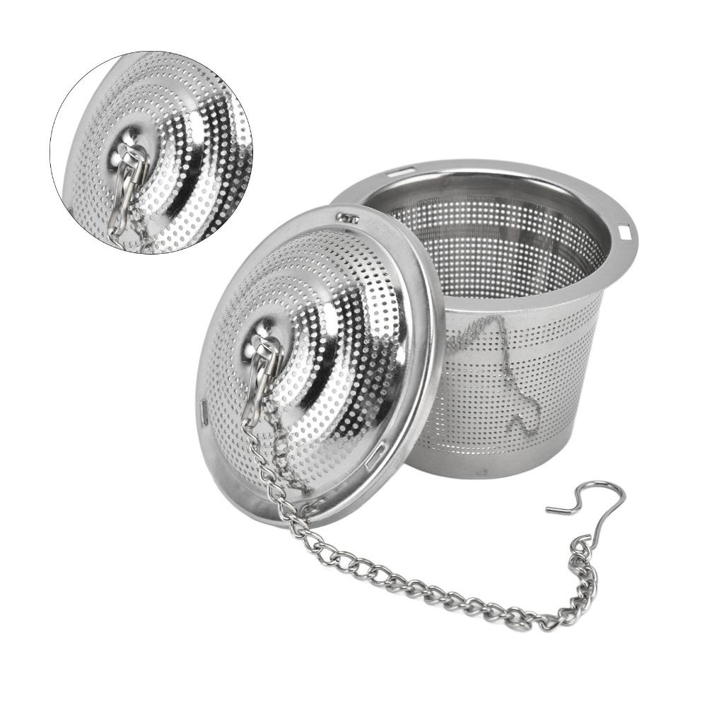 Stainless Steel Loose Tea Steeper Barrel Shaped Tea Infuser With Saucer Tea Ball Tea Brewing