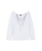 CRANK Sheer Necklace Off-Shoulder Top_White
