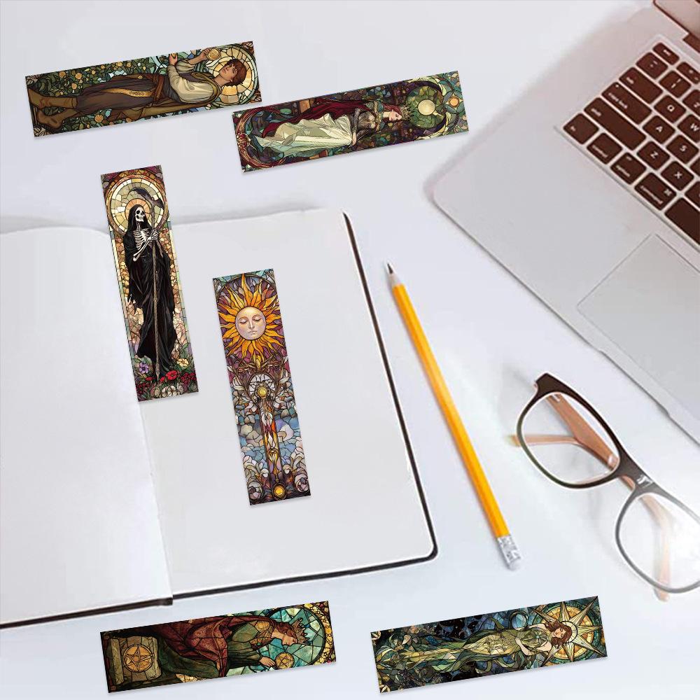 30ks tarotových tajných záložek Sada vitráže Mýtus Design Papír Memo Book Mark Page Marker Jedinečný dárek ke čtení