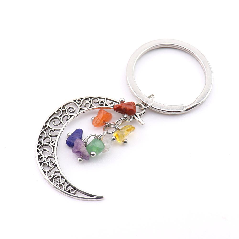 Moon Gravel Grape Crystal Keychain Keyring K54