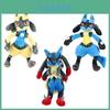 12 Zoll großes, glänzendes Pokémon Luc Lucario Plüschtier, weiches Spielzeug mit leuchtenden Farben für Kinder