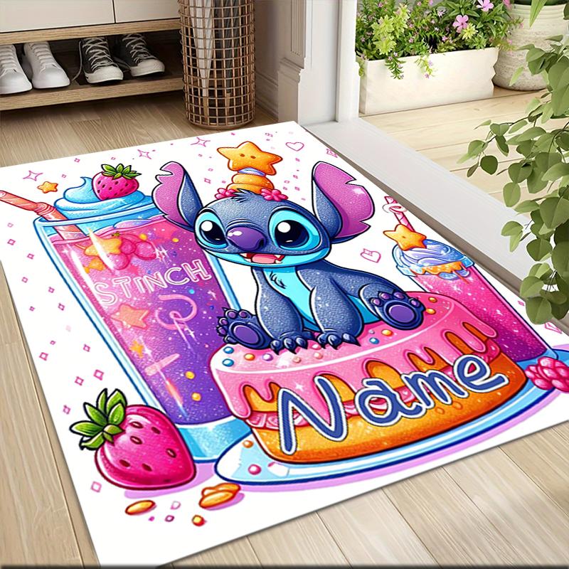 Custom Name Stitch Sweet Dreams Night Carpet Rug Customizable Soft Washable Anti-Slip Home Living Room Sofa Mats Personalized Rug. 0909374
