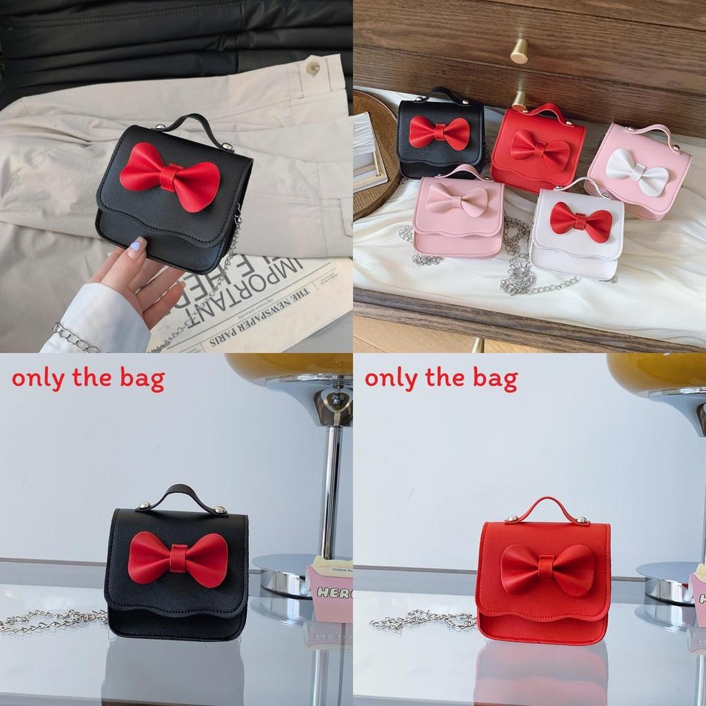 Small Princess Fashion Butterfly Bow Girl Mini Crossbody Bag With Pu Material For Toddler Daily Use