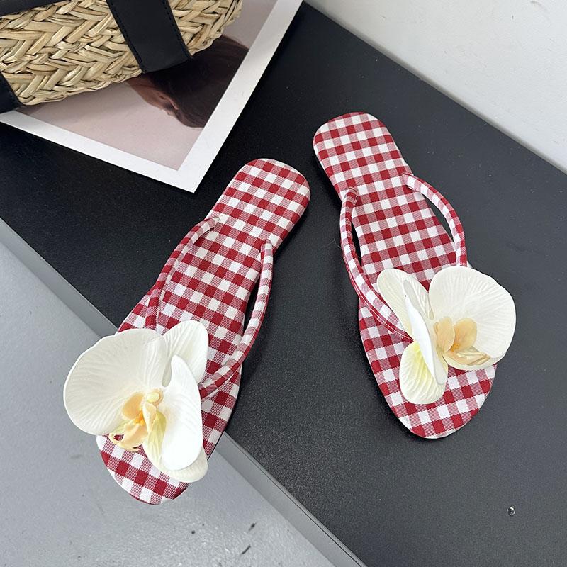 Fashion Round Toe Fashion Flower Women Flats Slides Slippers Shoes Summer Beach Female Flip Flops Ladies Flats Slippers Sandals Shoes