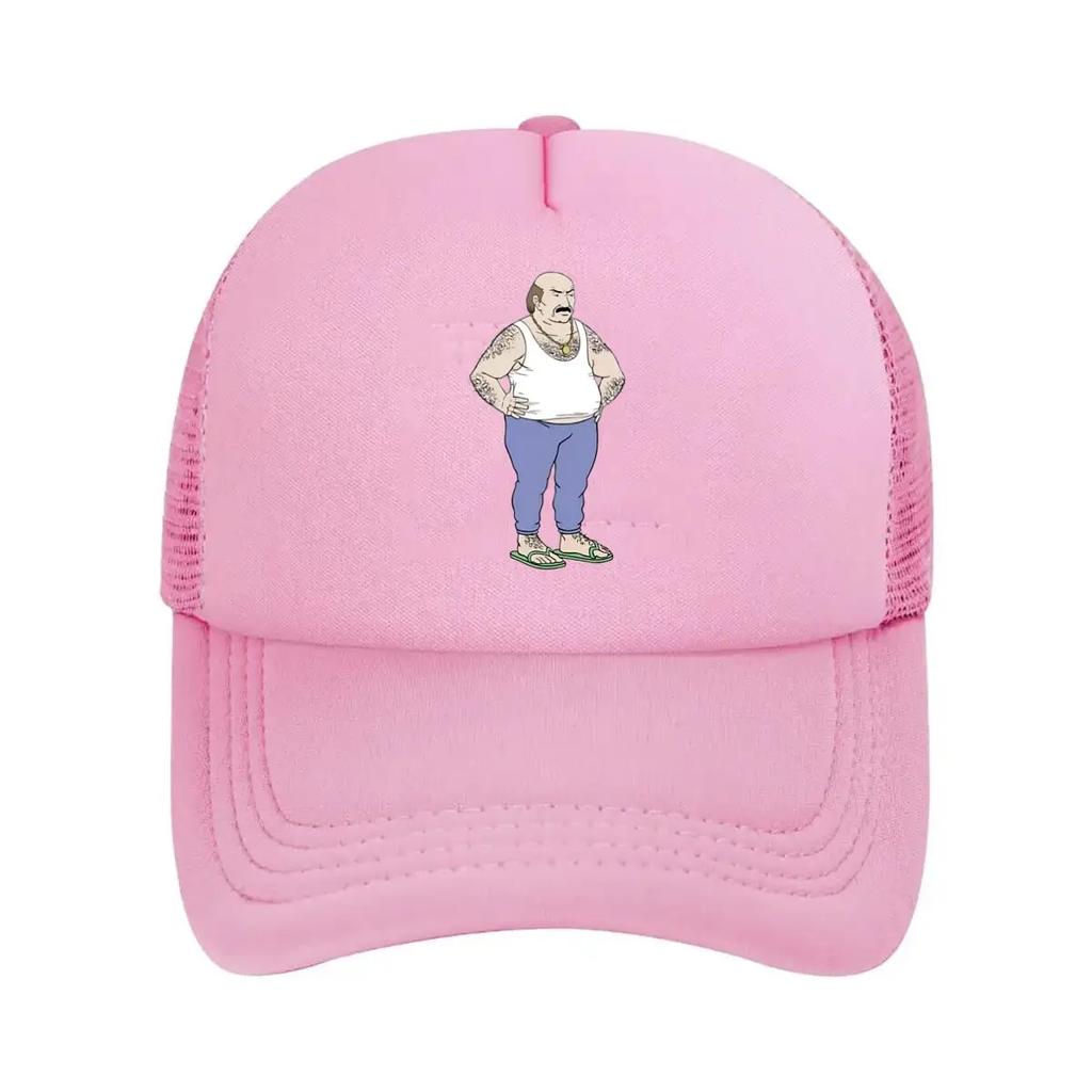 Tattooed Man in Casual Attire Standing Mesh Baseball Cap
