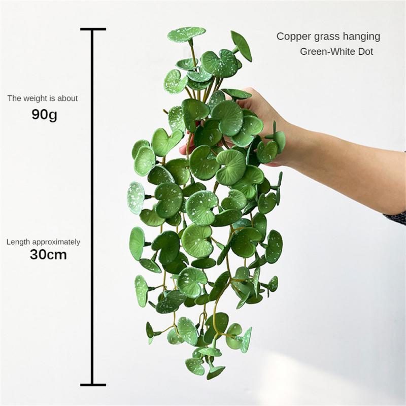 Soft Glue Succulent Plant Mini Artificial Leaves Copper Money Grass Anthurium Leaf Household Decor Desktop Display Party Supply