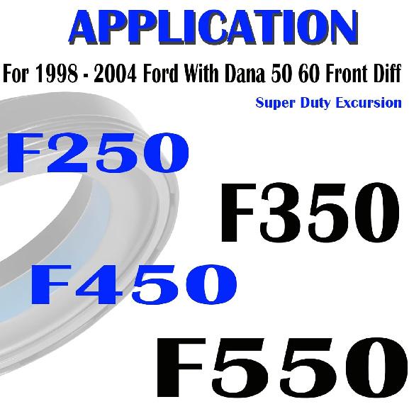 Replace 50491, 28600, 710493 Outer Axle Shaft Seal Fit For Ford Super Duty Excursion 1998-2004 F250 F350 F450 F550 with Dana 50/60 Front Differential