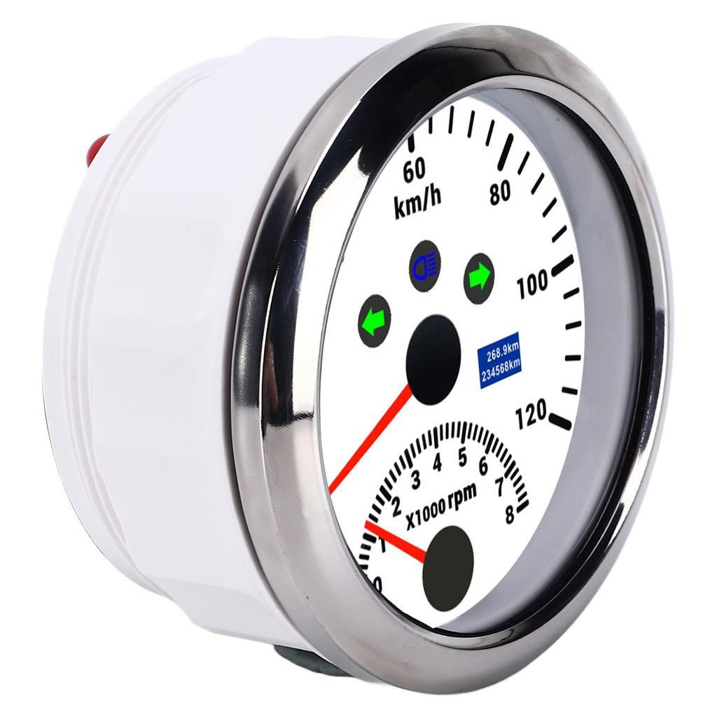 85mm 120kmCelsiush GPS Speedometer 0‑8000rpm Tachometer Gauge LCD Multicolored Backlight for Car Boat Yacht RV Truck