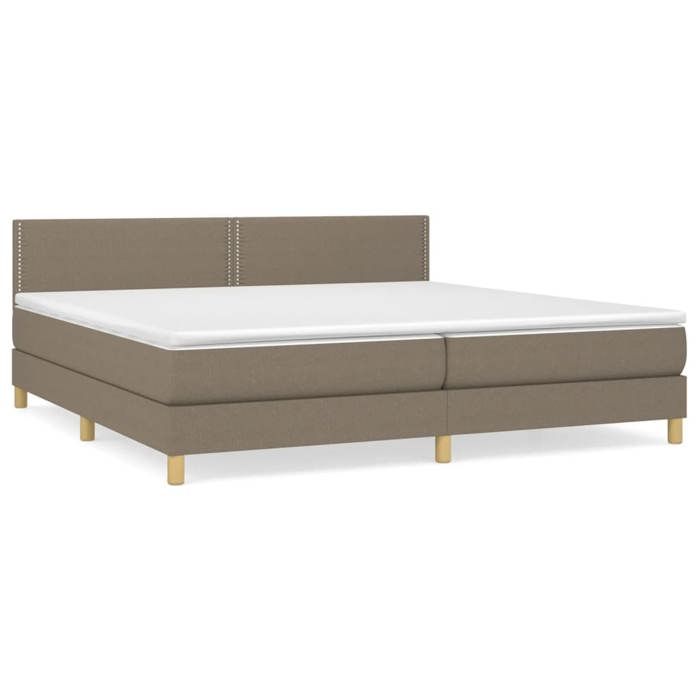 Maison Exclusive - Sommier à lattes de lit avec matelas Taupe 200x200 cm Tissu