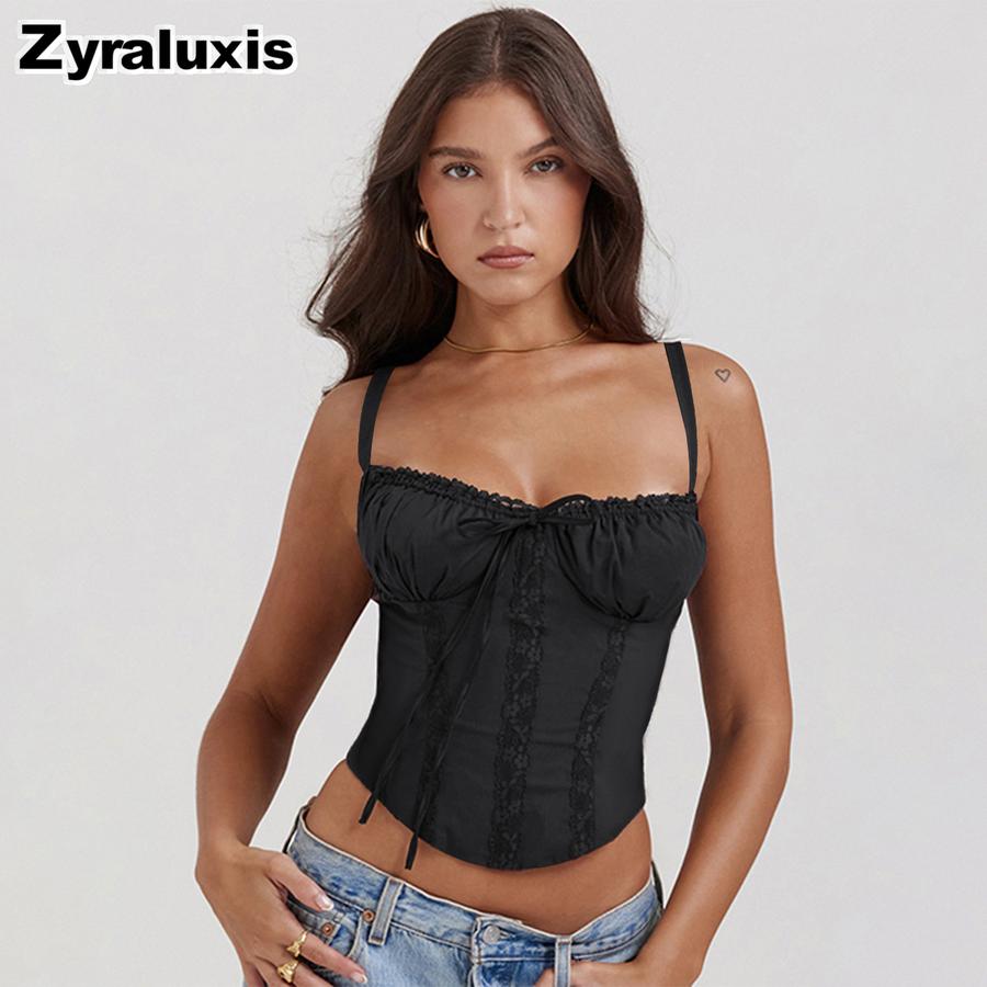 Summer New Fashion Lace Patchwork Strap Sexy Top Babydoll S чёрный