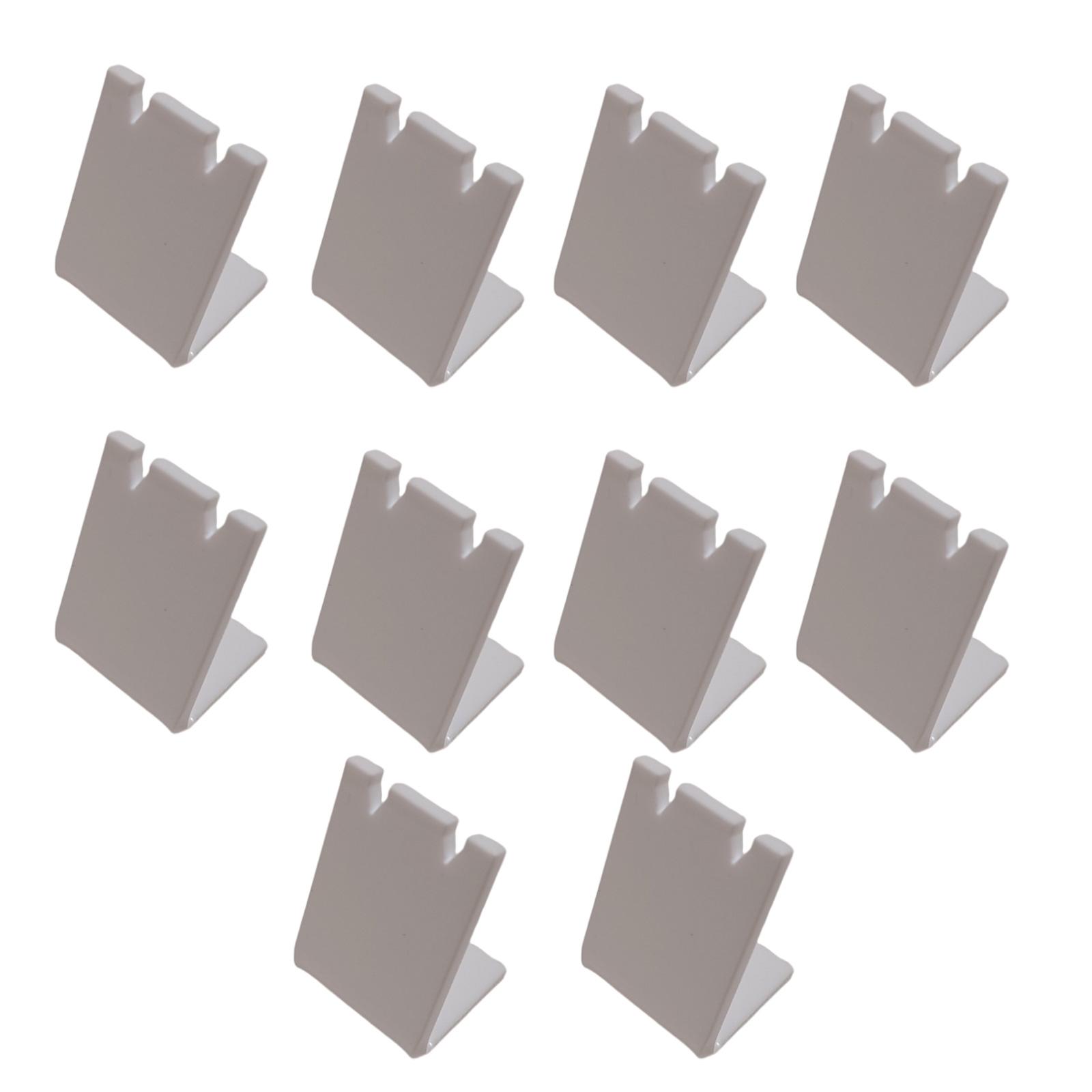 

Set of 10 Fashionable Modern White Acrylic Earring Displays Portable Accessory for Retail or Personalize Daily Use