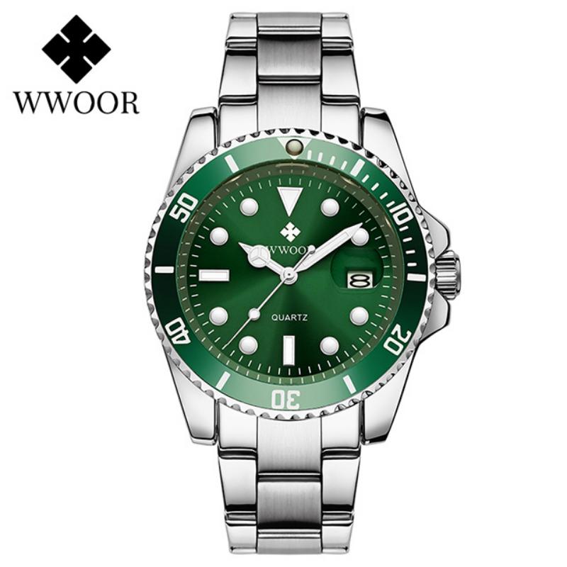 WWOOR Topmarke Luxusmode Herrenuhren Wasserdicht Datum Quarz Uhr Sportuhr für Herren Armbanduhr