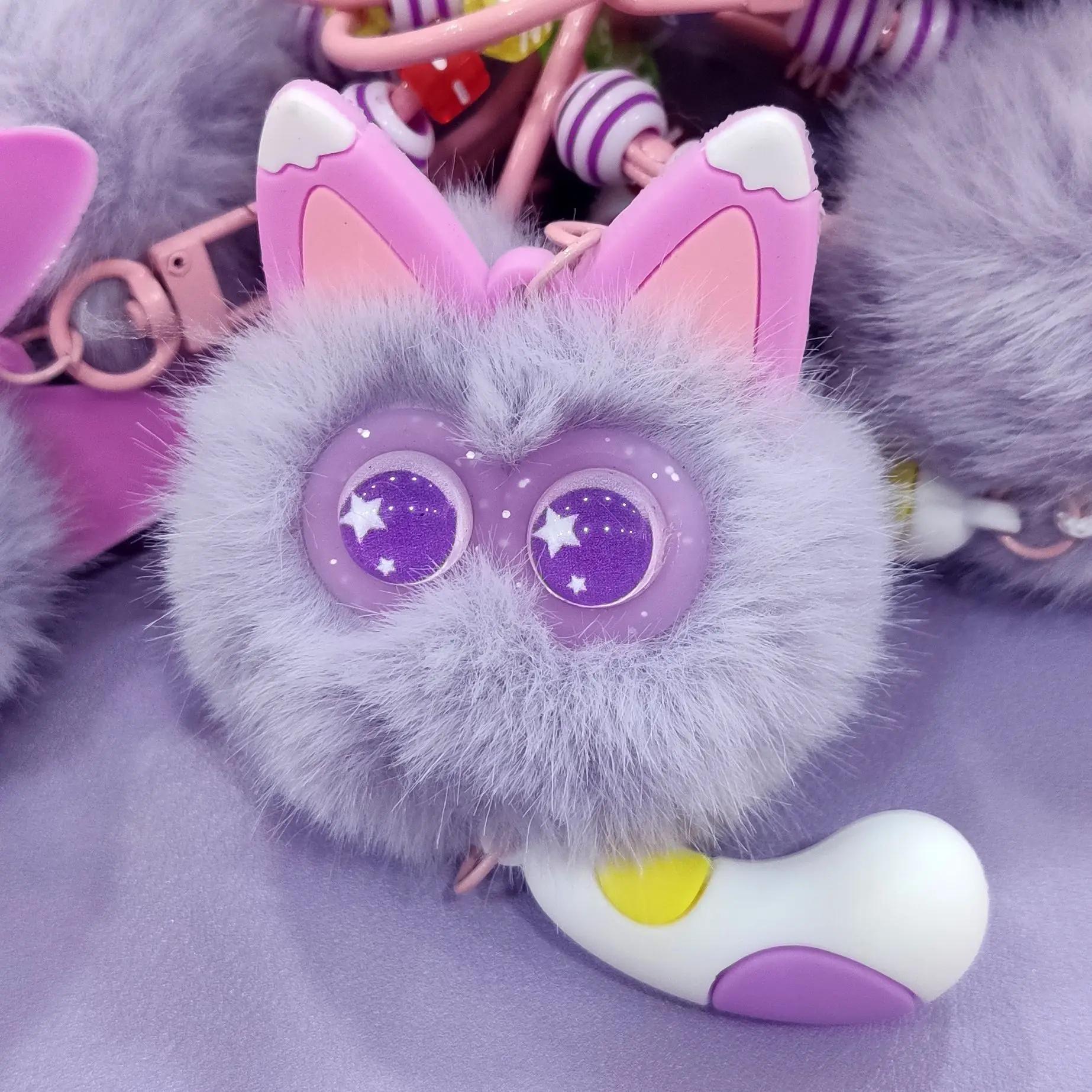 

Adorable Pig Plush Toy Keychain Cute Rabbit Pendant Mobile Phone Case Bag Charm New Popular Soft Stuffed Animal Keyring фіолетовий
