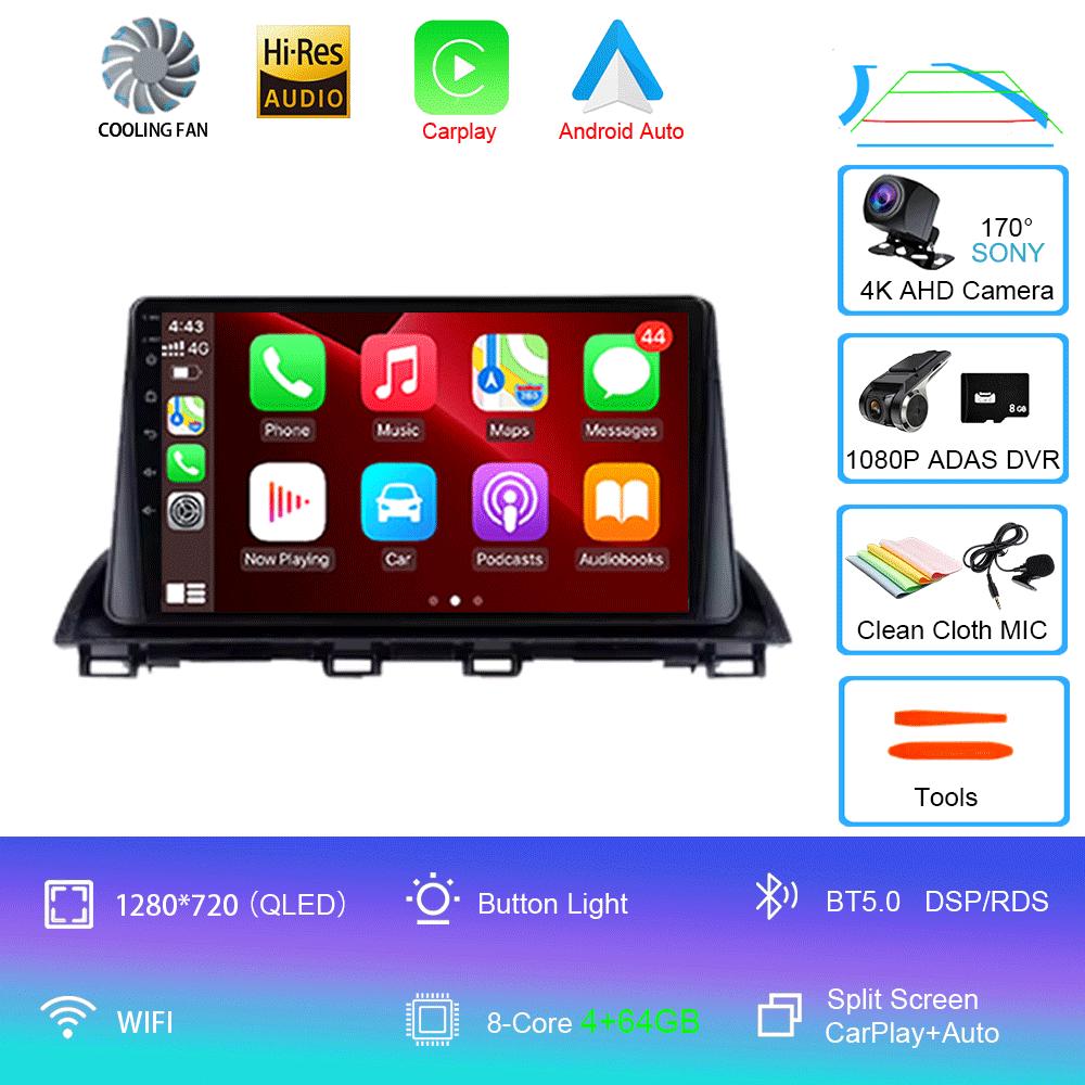 Android 14 Video Player Car Radio For Mazda 3 Axela 2013 - 2018 Multimedia Stereo Autoradio Carplay GPS Navigation 5G WIFI DSP
