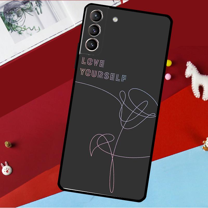 Love Yourself Flower Kpop Case For Samsung Galaxy S20 FE S21 FE S22 S23 Ultra Note 20 S9 S10 Note 10 Plus Back Cover