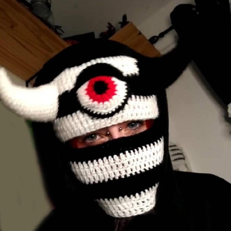 Halloween Cosplay Horn Balaclava Hats Balaclava Winter Knitted Hats Headgear