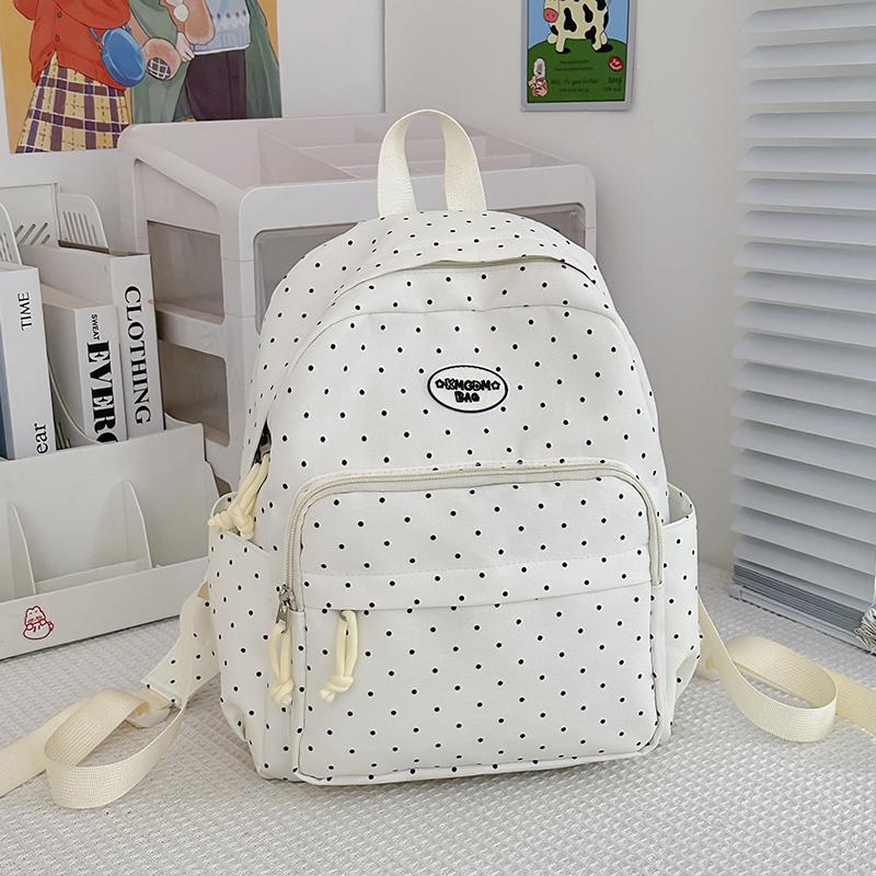 Mochila Estampada de Bolinhas Mochila Escolar Infantil Mochila Pequena Leve