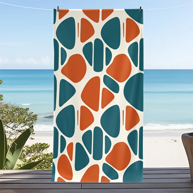 Large Geometric Beach Towel Bath Mat Tropical Summer Resort Pool Decor Outdoor Bathroom Towel 80x160cm