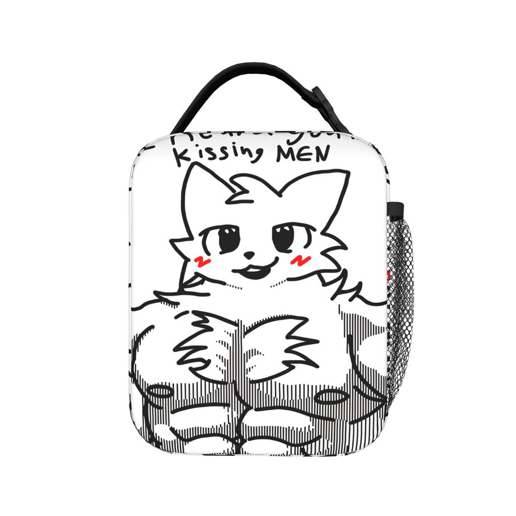 Boykisser Cat Lunch Bag School Lunch Box For Women Fashion Graphic Thermal Lunch Bags Oxford Portable Zipper Cooler Bag