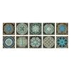 10-Pack European Style Floral Tile Wall Stickers for Living Room and Bathroom - Self-Adhesive PVC Crystal Film