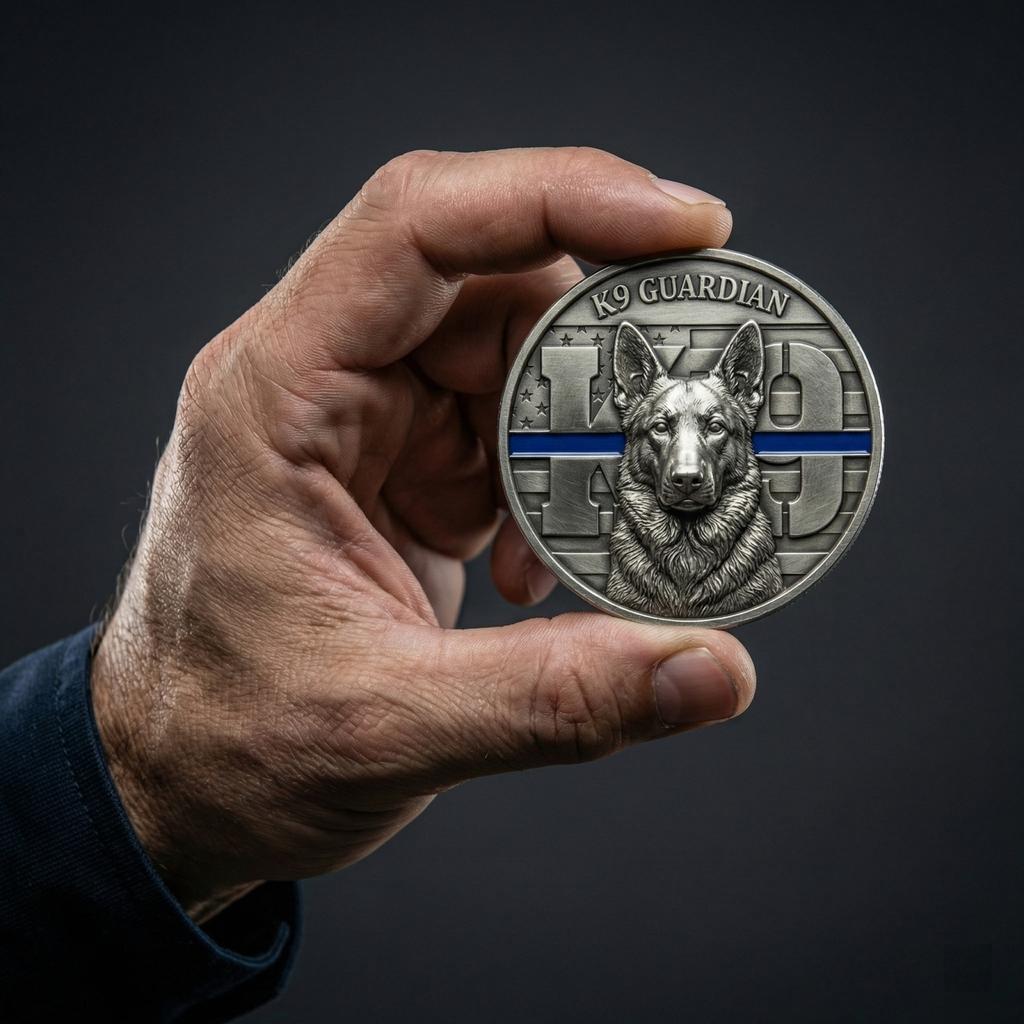 K9 Guardians Loyalty Commemorative Coin - Double-Sided Dog Challenge Coin For Enforcement, K9 Handlers & Supporters | Tribute To Courage And Devotion