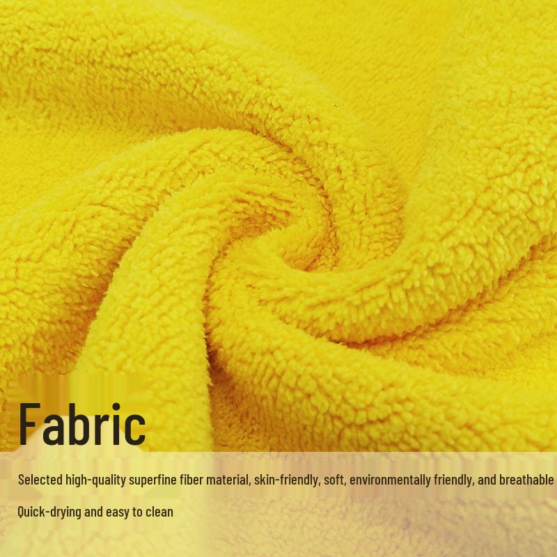 Double-Sided Coral Fleece Car Drying Towel - Thick, Absorbent, High-Density Cleaning Cloth