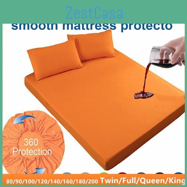 Polyester Sheets Waterproof Bed 100 Bed Protector Mattress Cover With Elastic Band Bedspread Mattress Topper No Pillowcase