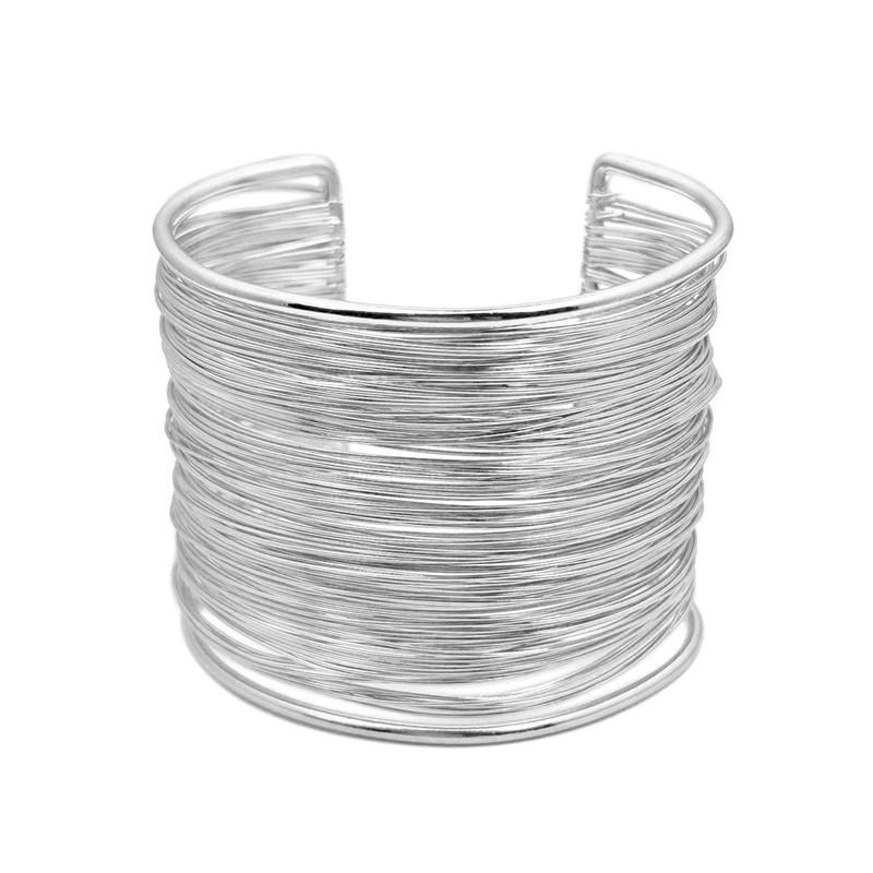 Vintage Hyperbolic Layered Wide Wire Bracelet Cuff Bangle for Women New Elegant Exaggerated Wrist Wrap Bangle Hand Jewelry Gift