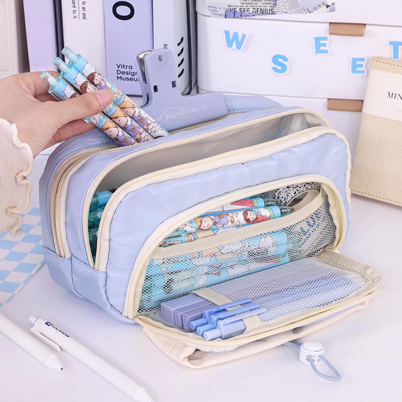 High-End Ins-Style Drawstring Pencil Case: Large Capacity, Dirt-Resistant Stationery Box for Primary & Junior High School Students