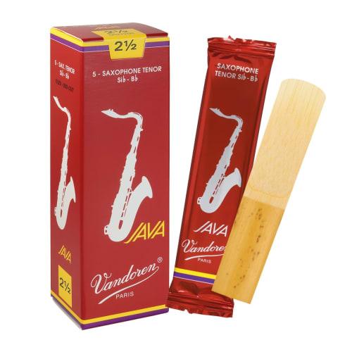 

Vandoren Java Filed Red Cut Tenor Saxophone Reeds, 2-1/2 Hardness (Pack of 5)