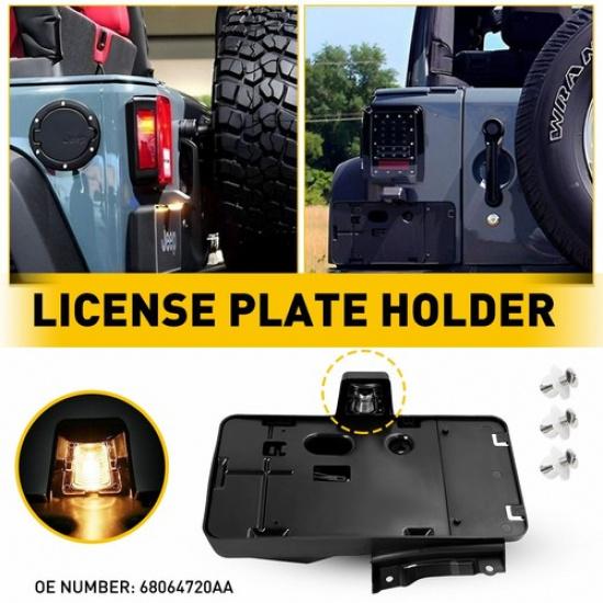 55397091AC License Plate Mounting Holder Bracket Light For Jeep Wrangler JK EOA