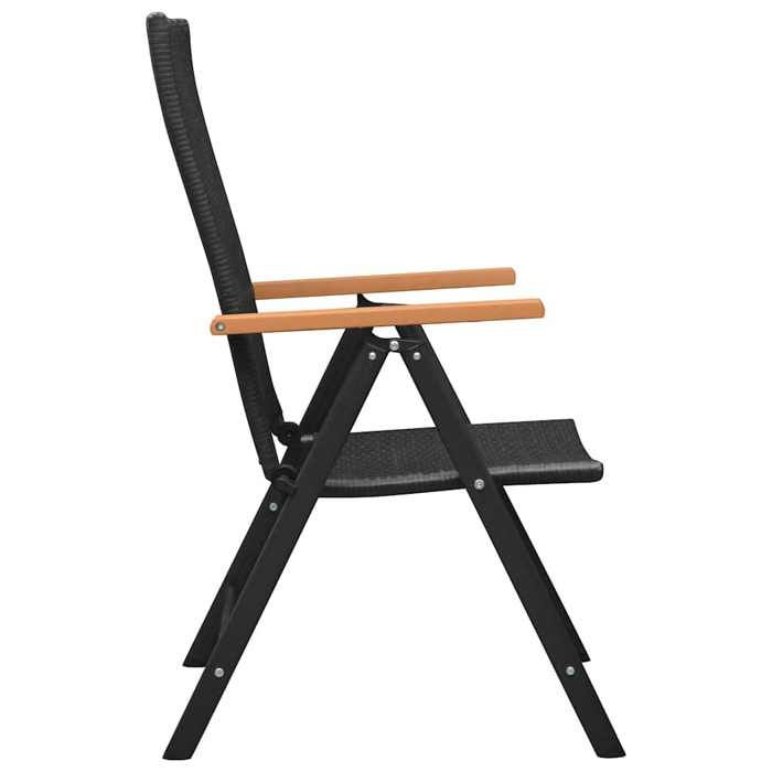 Maison Exclusive - Chaises pliantes 4 pièces en polyrotin noir