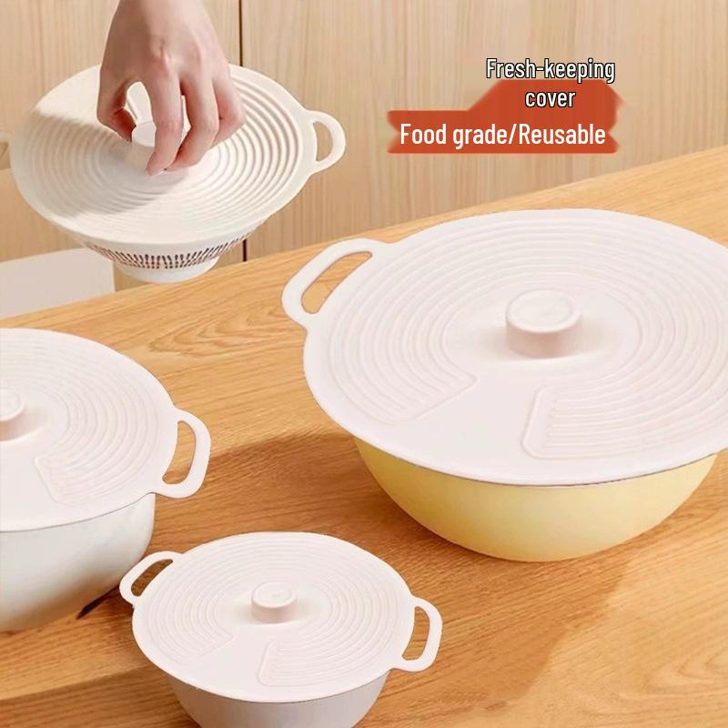 Silicone Sealing Lid Set: Universal, Dustproof, Microwave & Splash-proof for Cups & Bowls (3-Piece)