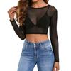 Super-soft Women Top Sheer Mesh Beachwear Transparent T Shirts  Beach