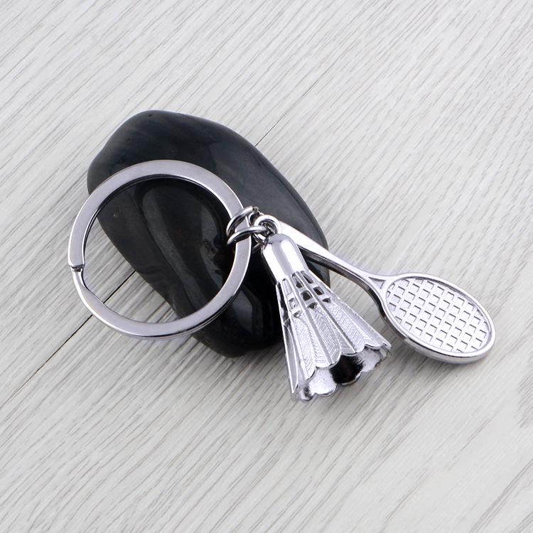 Paris Eiffel Tower Badminton Racket Keychain - Creative French Gift