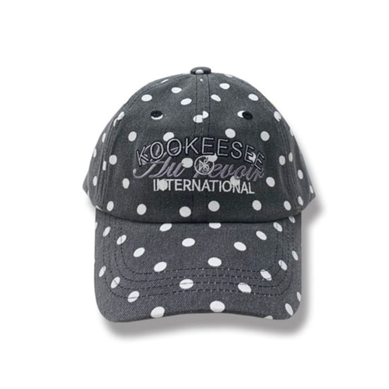 

KOOKEESEE vintage washing dot ball cap_Pigment Black Pigment Black