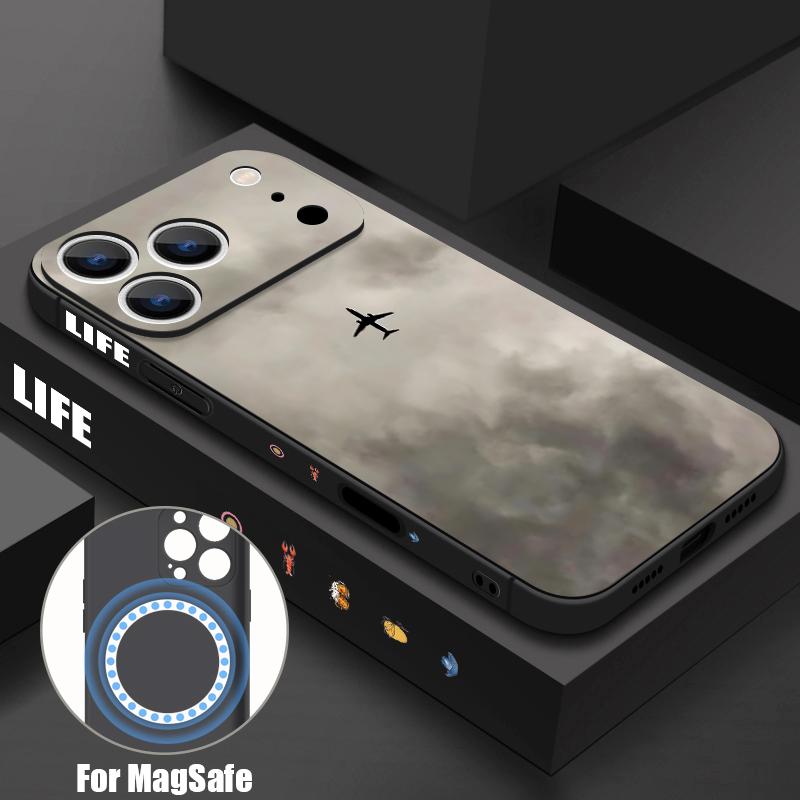 Magnetic For Magsafe Case For iPhone 17 Pro Max Guitar White Robe Print Soft Silicone Phone Back Cover For iPhone 16 15 14 13 Pro Max 16e 17e